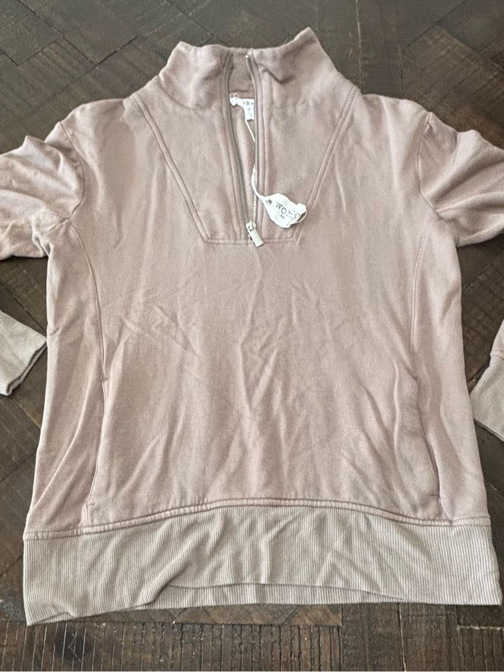 Workshop Republic Clothing Womens Quarter Zip Sweatshirt Stretch Jersey XS